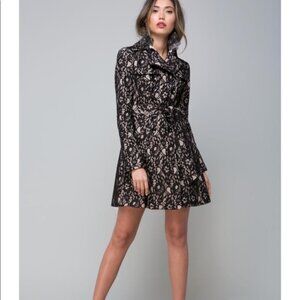 Bebe Black & nude Lace Corset Back Coat | Size S